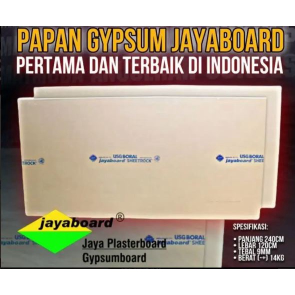 Jual Gypsum Gipsum Jaya Board 9mm/ Papan Gypsum Jayaboard 9 Mm | Shopee ...