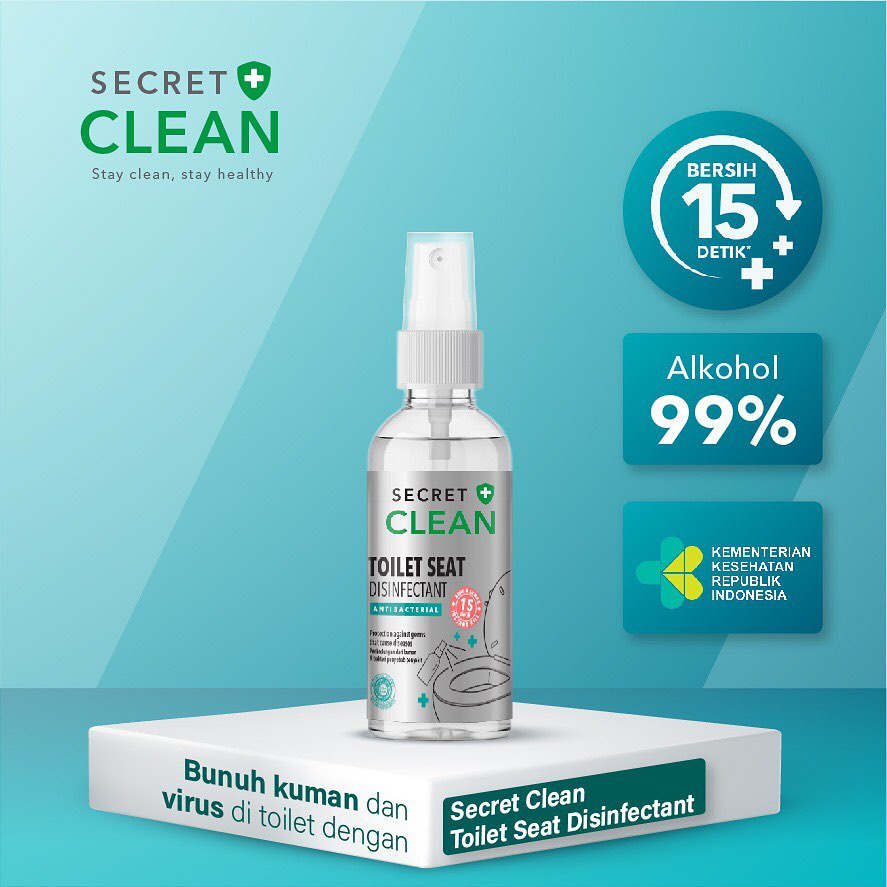 Jual Secret Clean Toilet Seat Sanitizer (Disinfectant) Liquid Spray