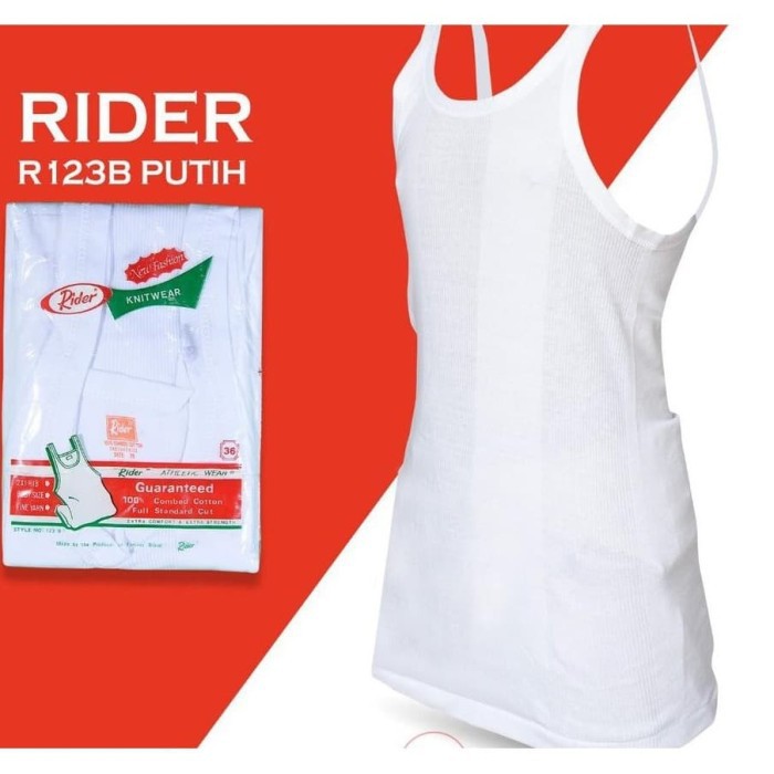 Jual Singlet RIDER Pria - Kaos Dalam Dewasa R123B Putih Laki Laki ...