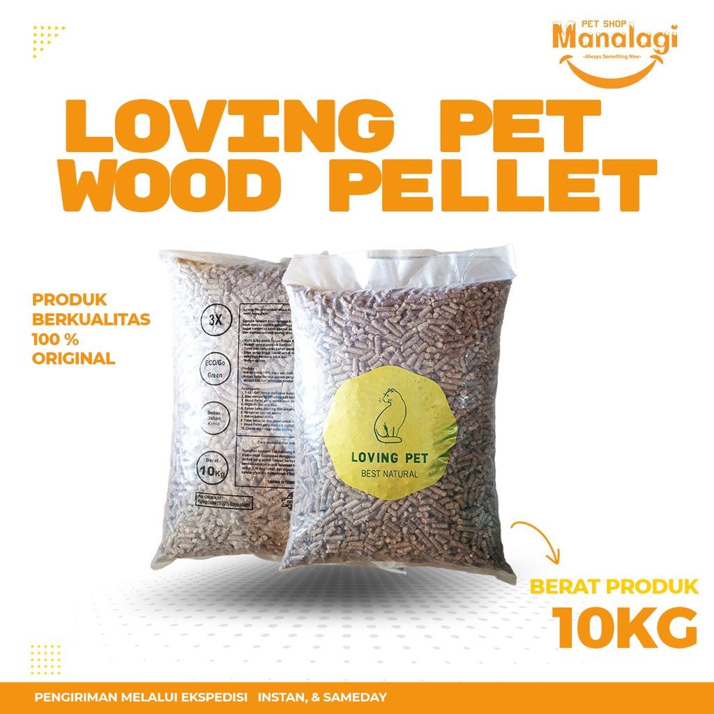 Jual Wood Pellet Pelet Kayu Alas Kandang Kucing Kelinci Loving Pet Kemasan Kg Shopee