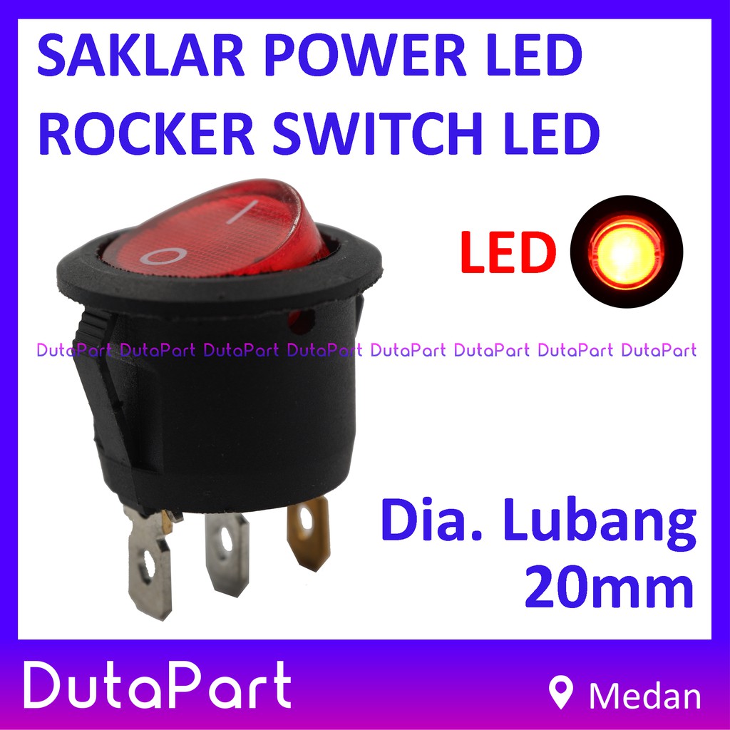 Jual Saklar Power Round Bulat Rocker Switch LAMPU ON OFF Dia.20mm 3 PIN ...