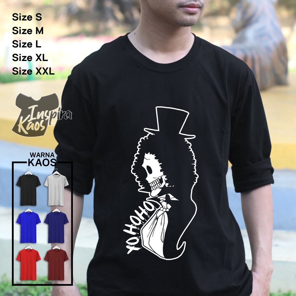 Jual KAOS GAMBAR ANIME ONE PIECE KEREN BERKUALITAS / BROOK YOHOHO