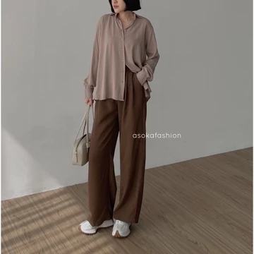 ASOKA Loose Pants 999 Trousers Wanita PART 1 Celana Kulot Wanita Celana Kantor Formal Casual