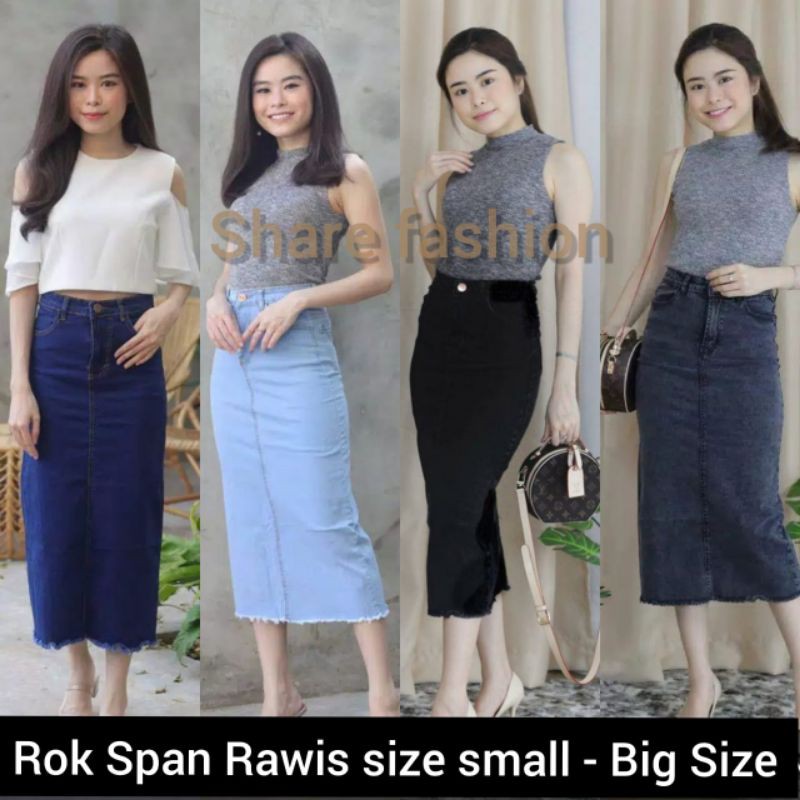 Jual (COD bisa)Rok Span Rawis Bigsize Jumbo | Rok Span Panjang | Rok ...