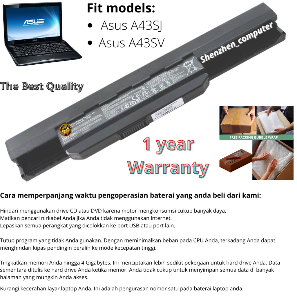 Jual Baterai Asus A43SJ original laptop battery Shopee Indonesia