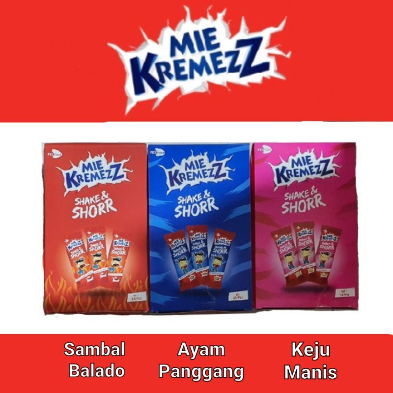 Jual Mie Kremez Shake And Shorr Kemasan Baru 1 Box Isi 20 Pcs Shopee Indonesia 5437