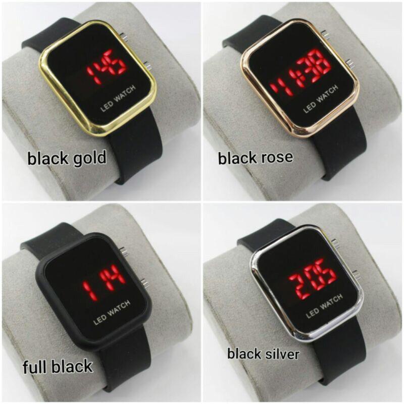 Jual JAM TANGAN PRIA WANITA KEKINIAN LED SQUARE WATCH DIGITAL STRAP