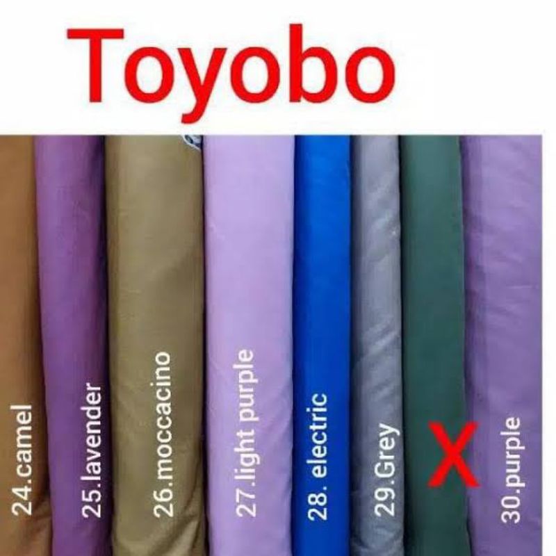 Jual Bahan Kain Katun Toyobo Fodu Meteran Warna Ungu Lavender Purple