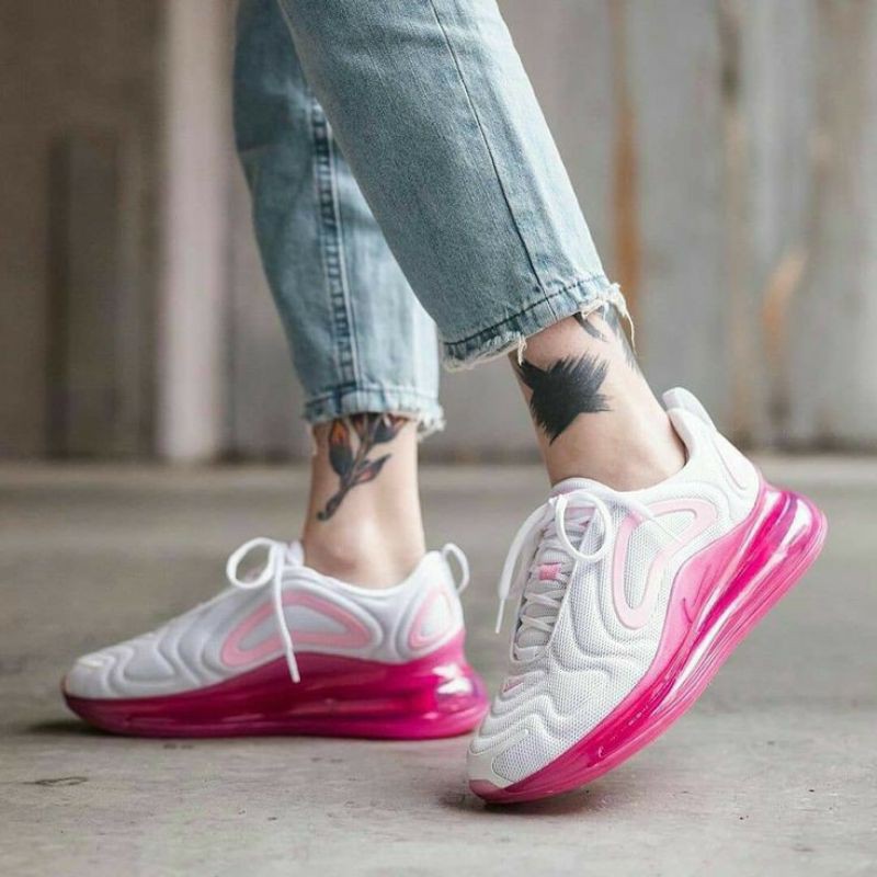 Air max 720 pink best sale and white