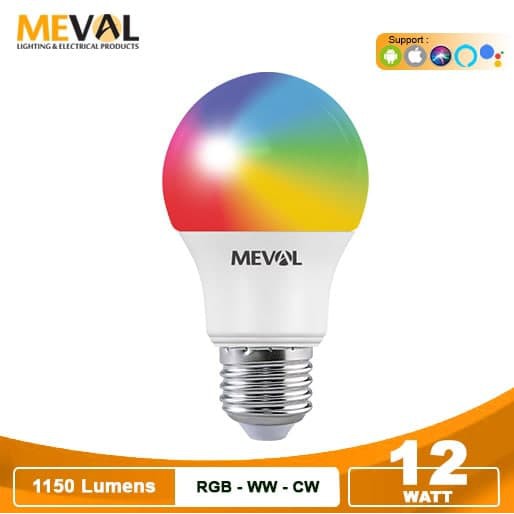 Jual Lampu Wifi Smart Bulb LED 12W RGB+WW - MEVAL | Shopee Indonesia