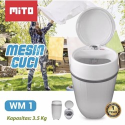 Mito WM 1 Mesin Cuci Portable 3,5 Kg - Mesin Cuci Mini WM1
