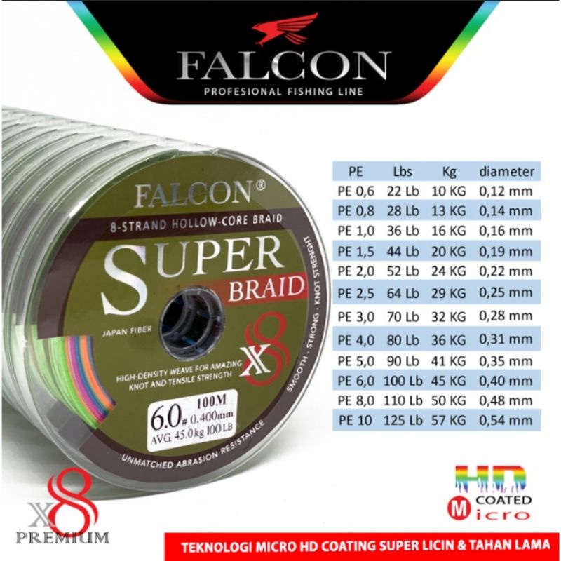 Jual pe x8 falcon super braid Harga Terbaik & Termurah Mei 2026 ...