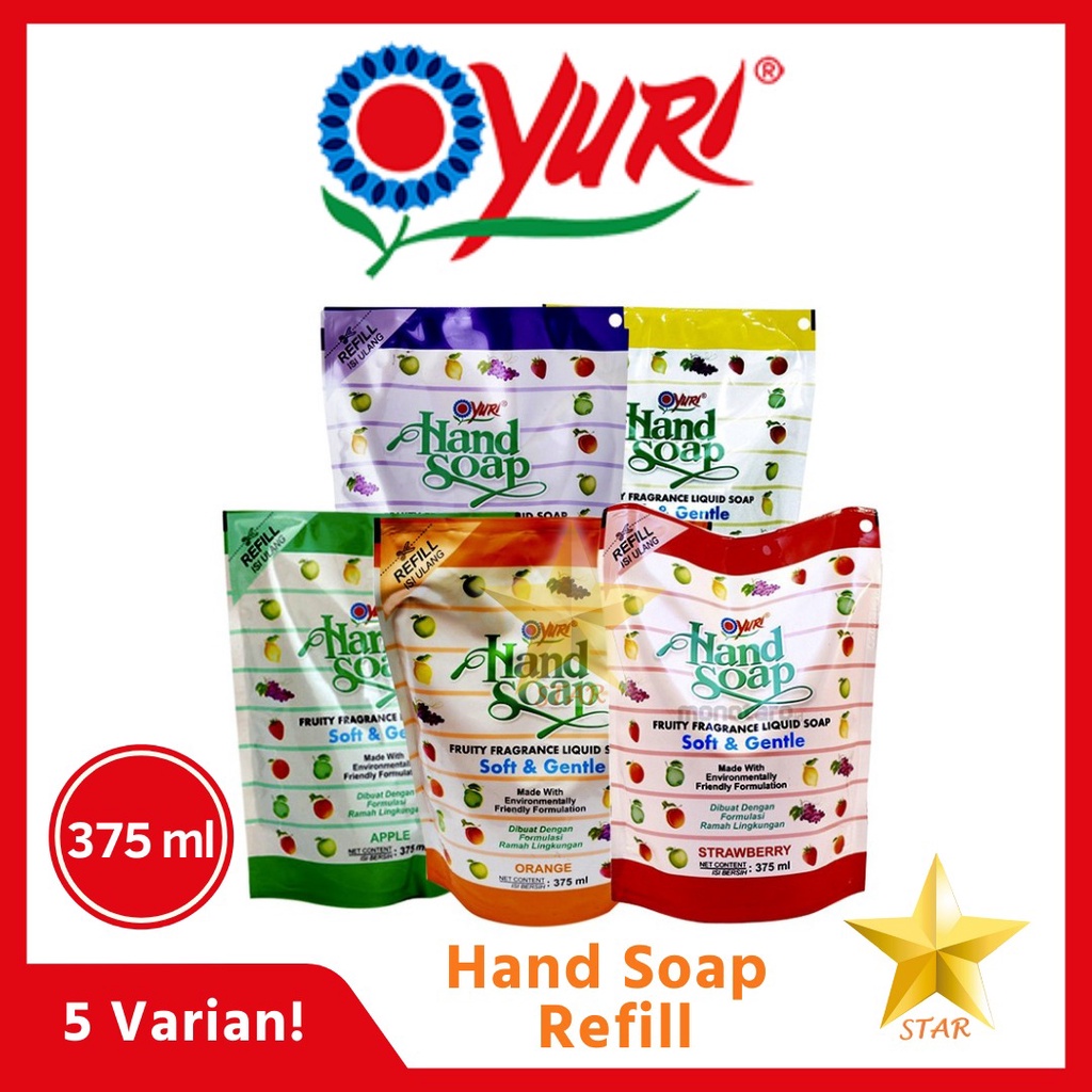 Jual Original Yuri Hand Soap Sabun Cuci Tangan 375 Ml Pouch Refill Shopee Indonesia