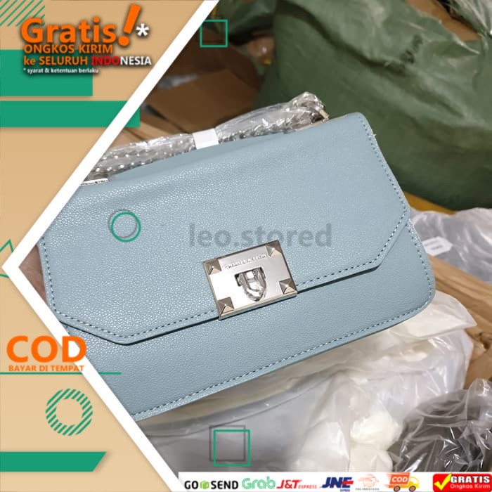 Jual Tas Charles & Keith Classic Front Flap Crossbody Bag Biru Muda