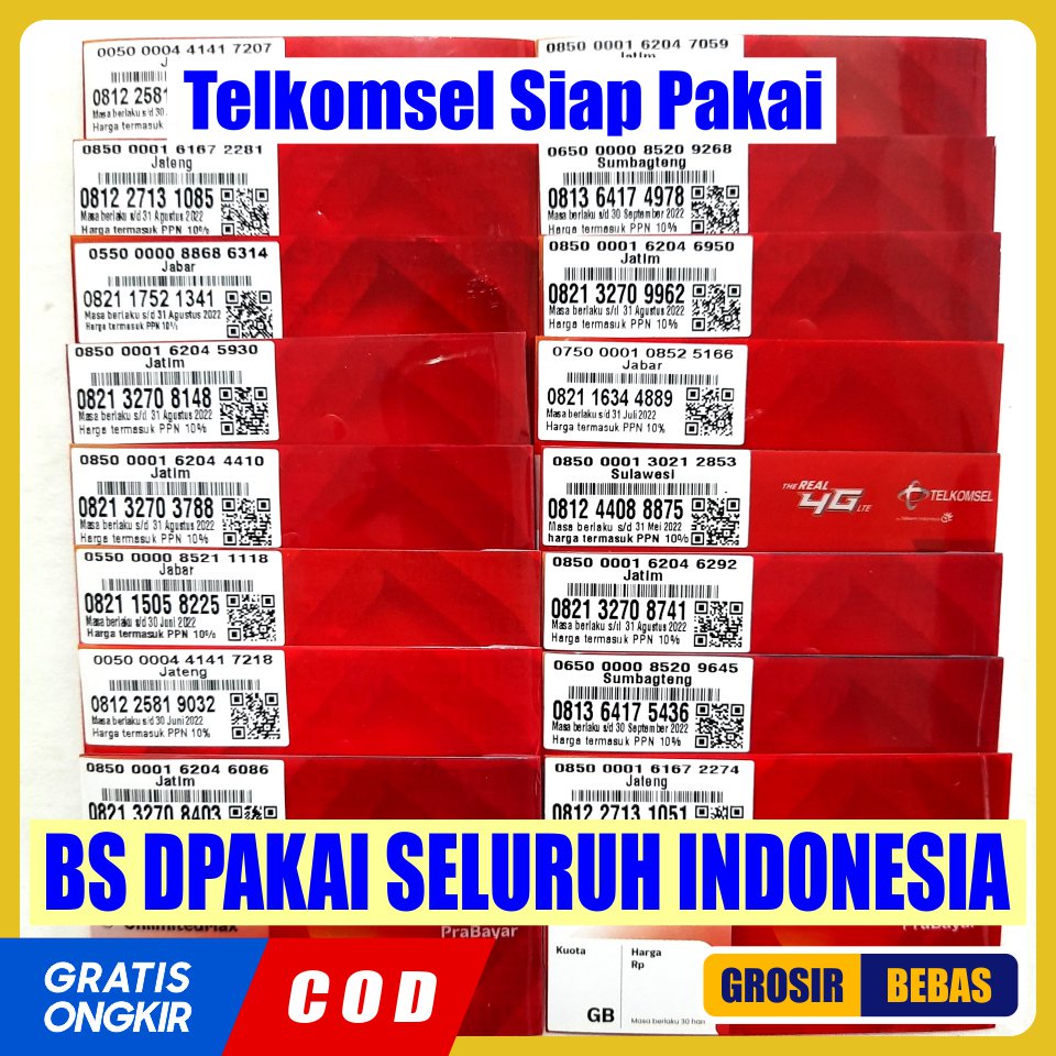 Jual Perdana Telkomsel Siap Pakai / Telkomsel Fresh / Telkomsel 0K ...