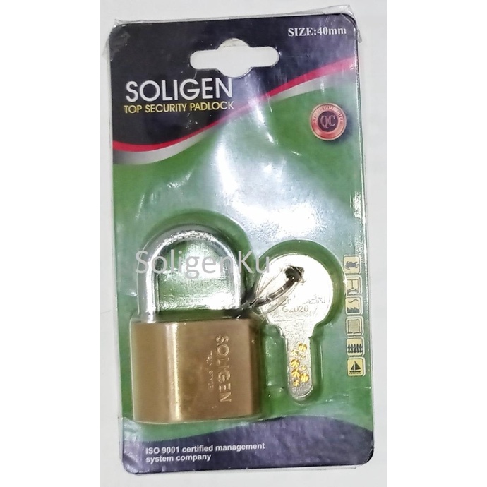 Jual Gembok Soligen Per Leher Pendek Kuningan Computer Key 40 50 60 Mm