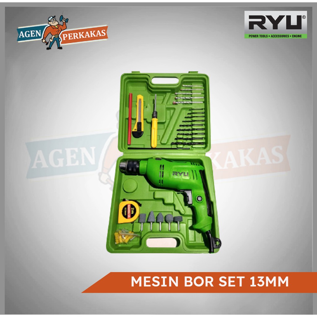 Jual Mesin Bor Set Mm Ryu Tekiro Bor Tembok Bor Besi Bor Kayu Set Shopee Indonesia