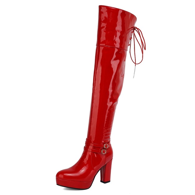Knee High Boots Amazon Women's Red Boots Sepatu Boots Wanita