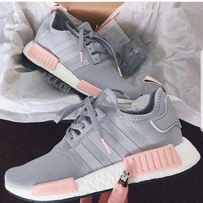 Jual PREMIUM ORIGINAL Adidas NMD R1 Grey Pink Sneakers Shopee Indonesia