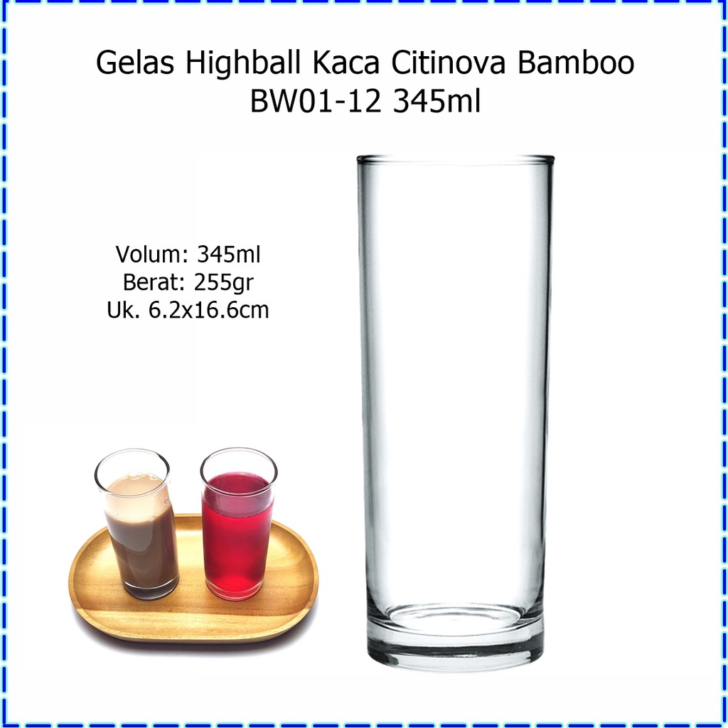 Jual 1pcs Gelas Highball Kacagelas Jus Citinova Bamboo Bw 02 12 345ml Shopee Indonesia 9396