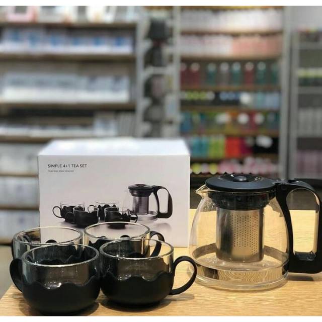 Jual Miniso TeaPot with Cups • Teko Teh Shopee Indonesia