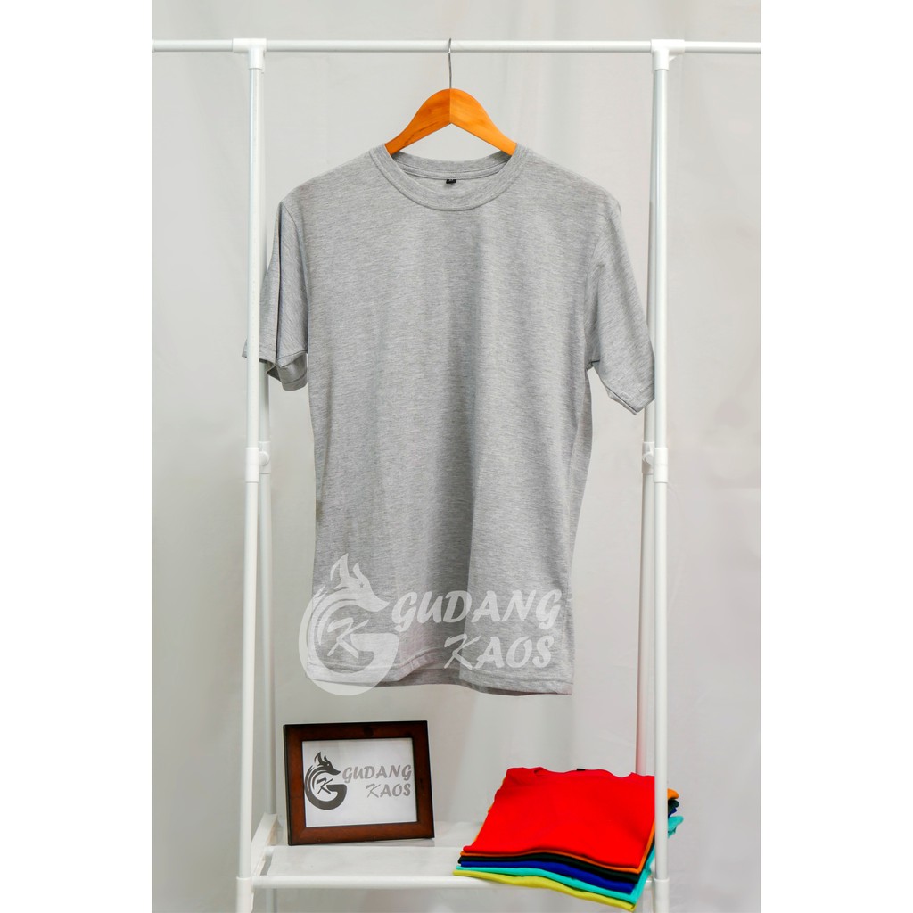 Jual Kaos Polos Cotton Combed 30s Warna Abu Misty Pria Wanita Shopee