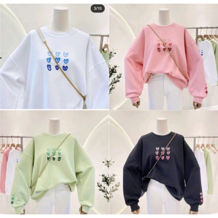 Jual FULL LOVE SWEATER OVERSIZE OBLONG CREWNECK WANITA Shopee Indonesia