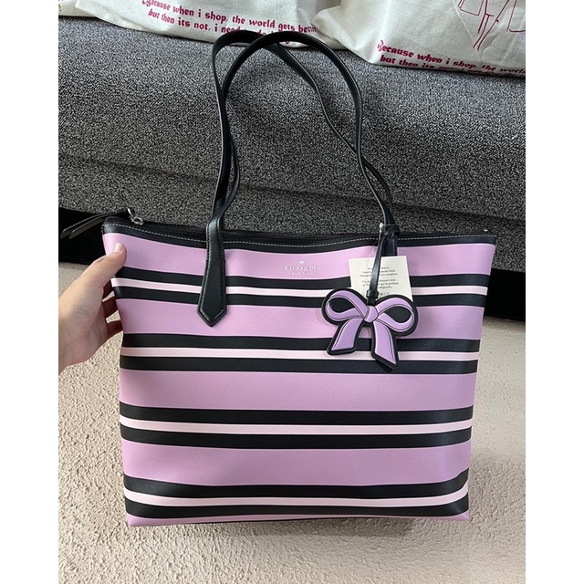 Cassy ottoman stripe discount tote