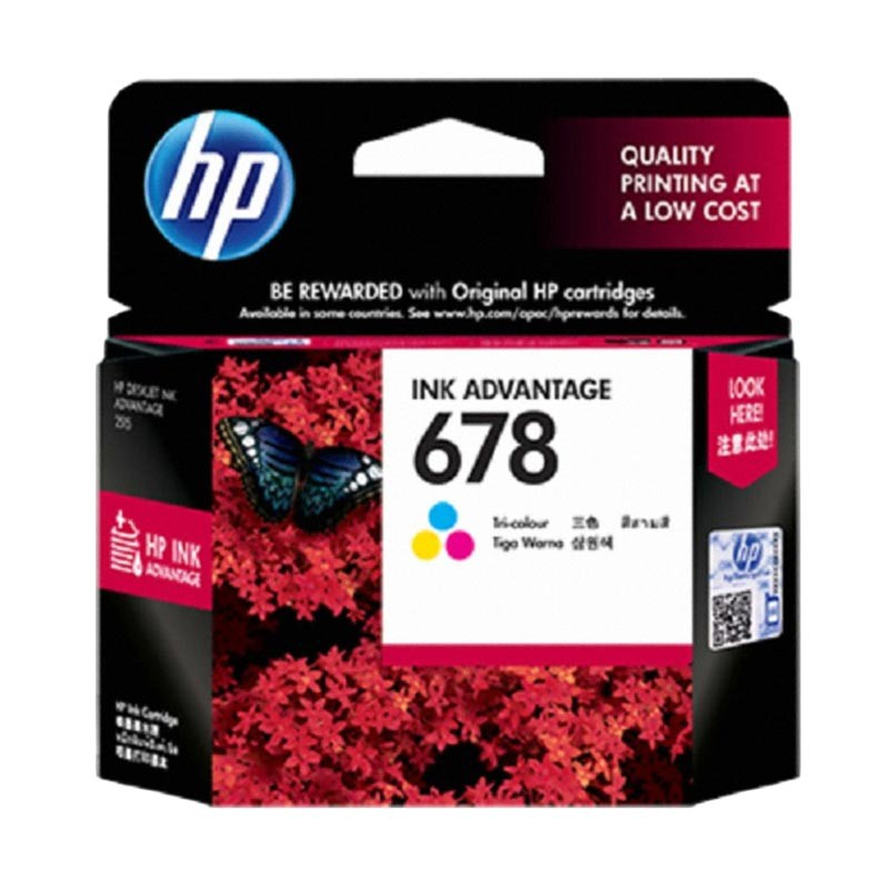 Jual tinta Printer HP 678 tri color Ink Advantage print Cartridge
