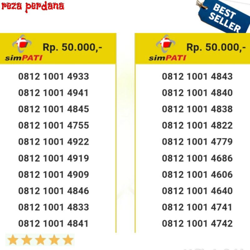 Jual Kartu Perdana Simpati Murah Dan Lengkap 812 1001 4933 Bsm02 ...