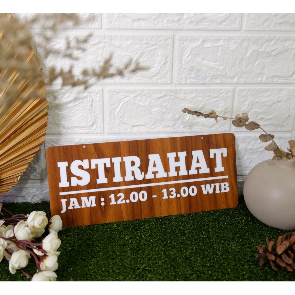 Jual Sign Board Jam Istirahat Akrilik Label Tulisan Tempel Shopee