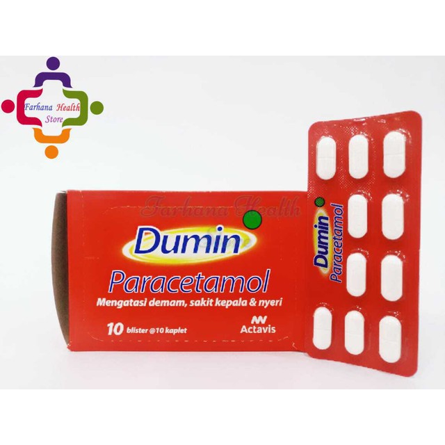 Jual Original Dumin 500 mg Kaplet / Paracetamol 500 mg / Untuk Demam ...