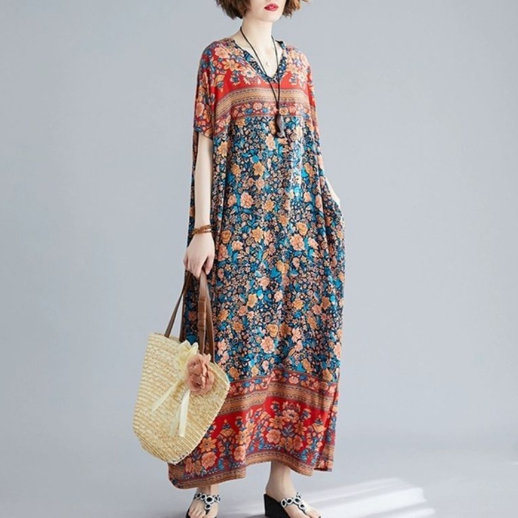 Jual 91002 HOMEWEAR Baju rumahan daster busui rayon Maxi dress Korean