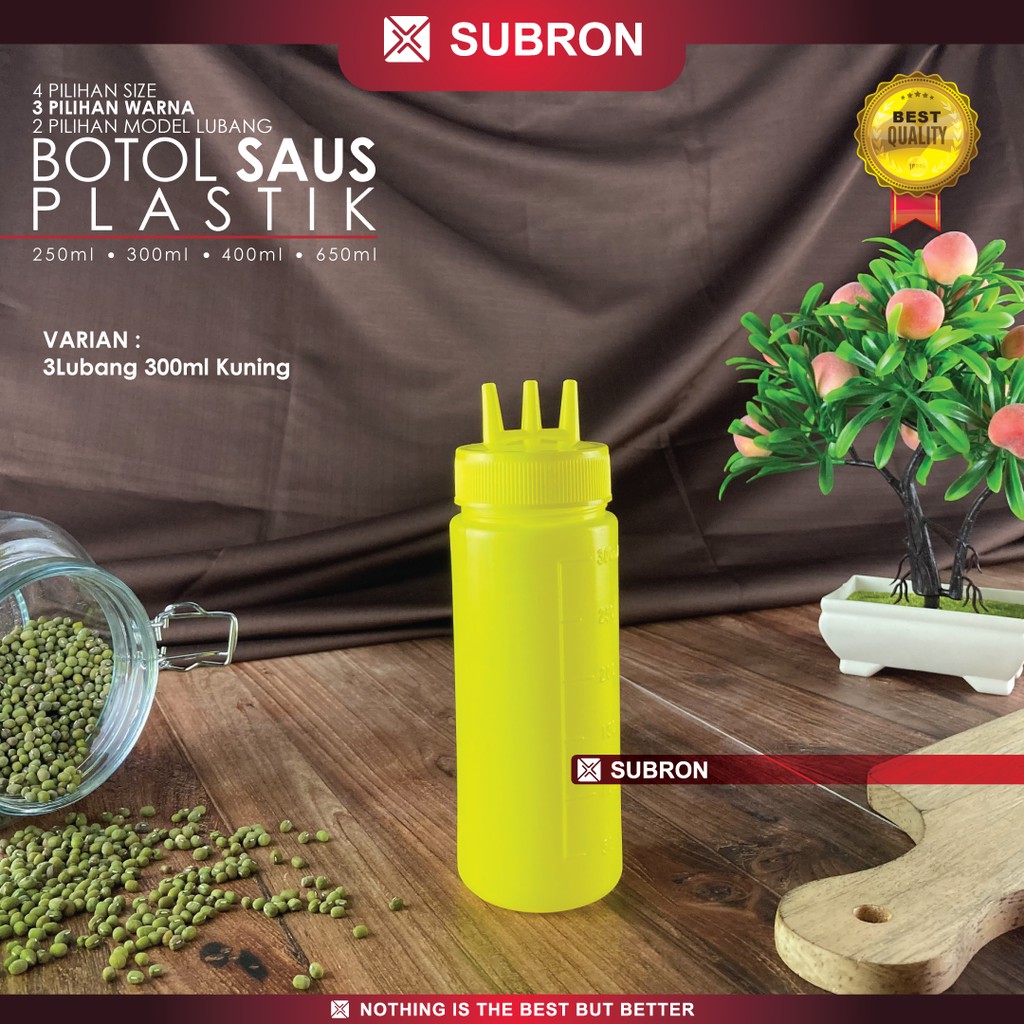 Jual SUBRON Botol Saus 3 Lubang Tomat Kecap Sambal Mayonaise Wadah ...