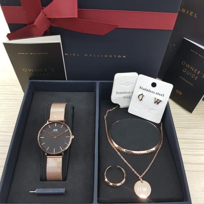 TERMURAH Set Daniel Wellington Anting Cincin Kalung Gelang