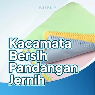 Wiselie Lap Kacamata Kain Pembersih Lensa Ukuran 10X10cm Efektif Menghilangkan Debu dan Noda Tanpa Goresan Aman untuk Semua Jenis Lensa Anti Gores Anti Statis Mudah Dibawa Ideal untuk Kacamata, Kamera, dan Layar Gadget Bahan Premium Microfiber