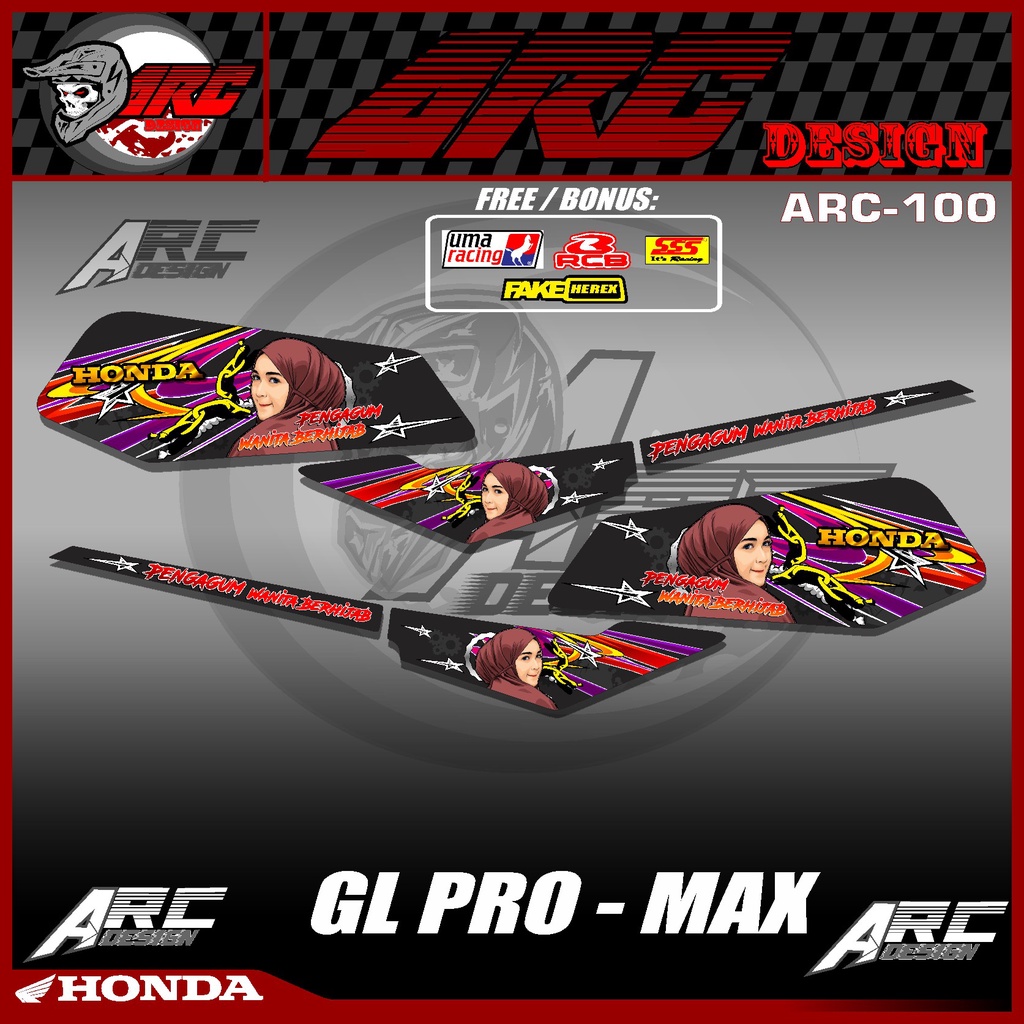 Jual Sticker Striping Lis Variasi Motor Honda Gl Pro Gl Max Arc 100