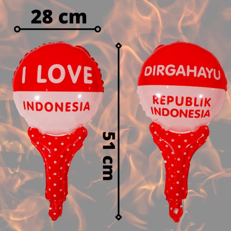 Jual balon pentungan foil HUT RI balon tepuk pentungan dirgahayu
