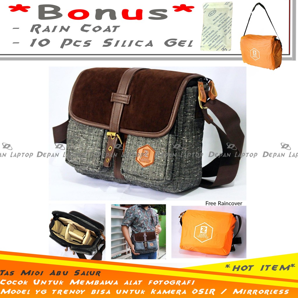 Jual Tas Kamera Mirrorless DSLR Zano Midi Warna Abu Abu Keren Dan