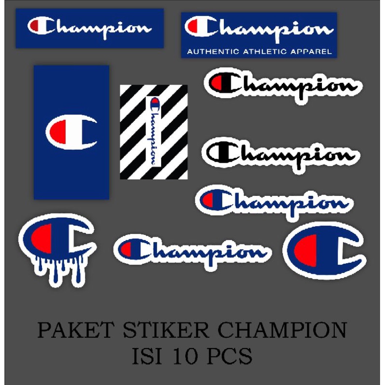 Jual PAKET STIKER BRAND STICKER CHAMPION ISI 10 TERBAIKK | Shopee Indonesia
