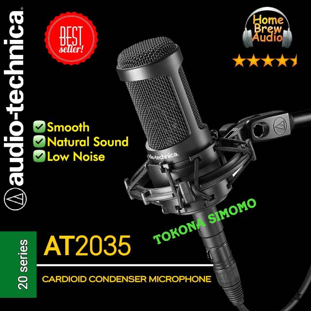 Jual Audio Technica AT2035 / AT 2035 Cardioid Condenser Microphone ...