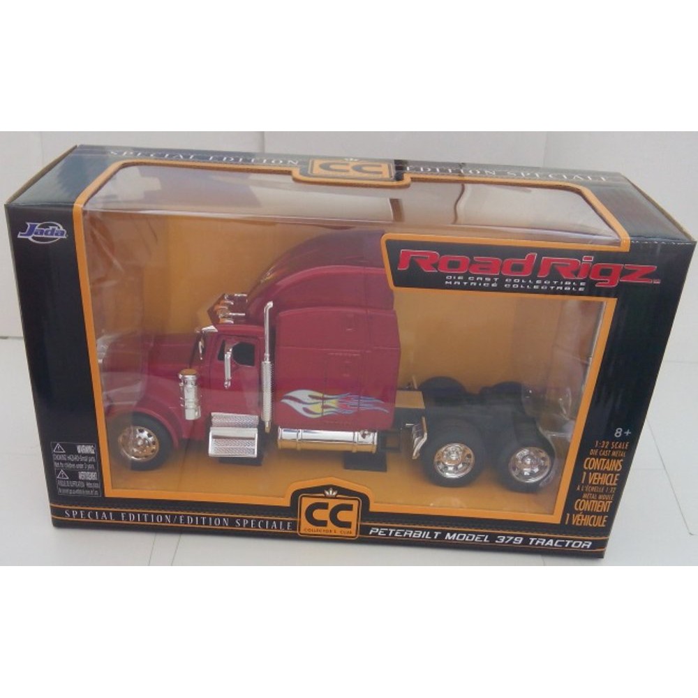 Trattore E Rimorchio Peterbilt 379 New-Ray Scala 1:32 &ndash; Camion Giocattolo Rosso E Nero LONG HAULER