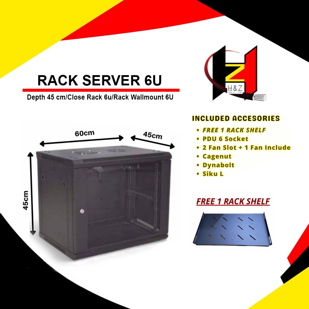 Jual Rack Server 6U Depth 45 cm /Close Rack 6u /Rack Wallmount 6U ...