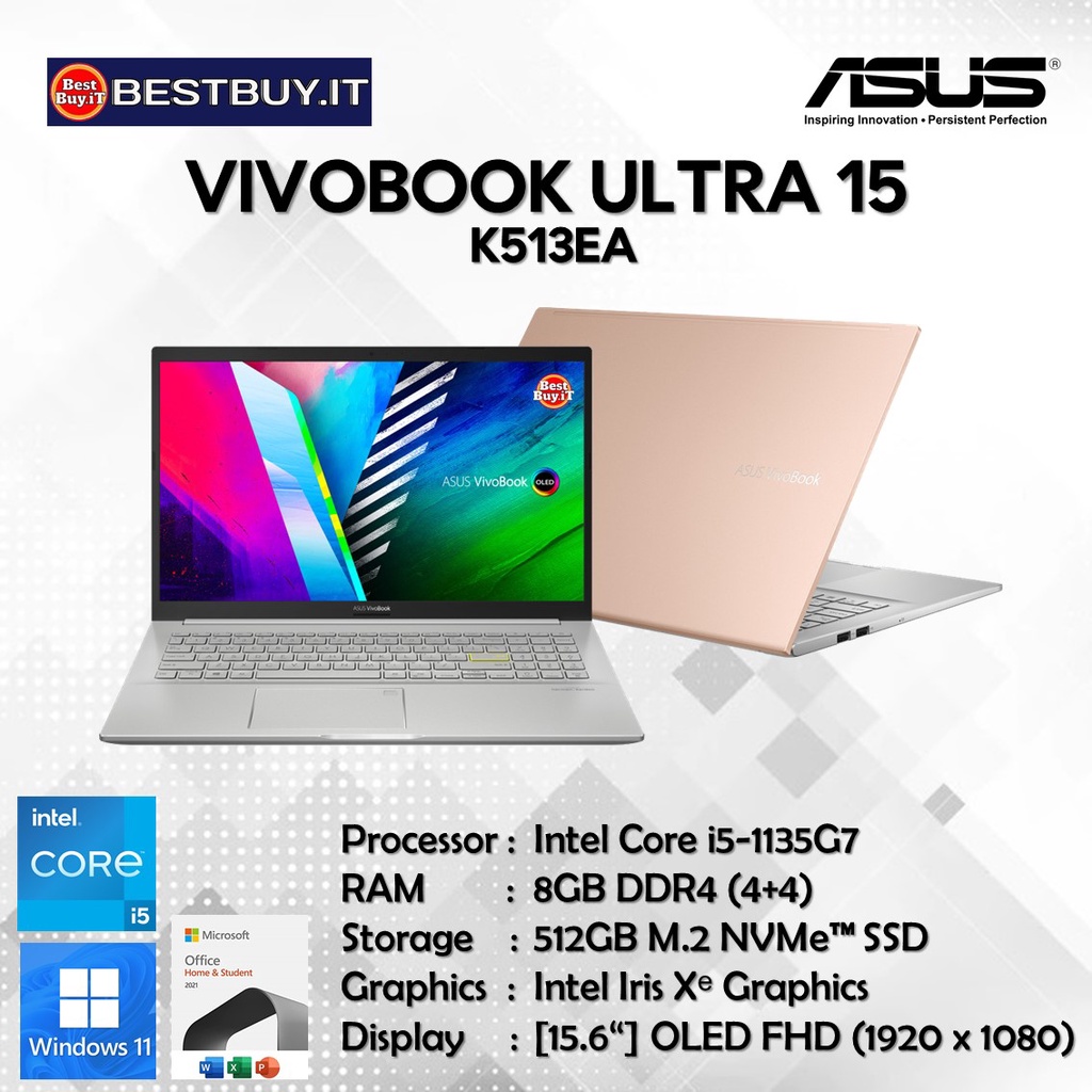 Jual Asus Vivobook Ultra 15 Oled K513ea I5 1135g7 8g 512g 156oled W11 Ohs Shopee Indonesia 5727