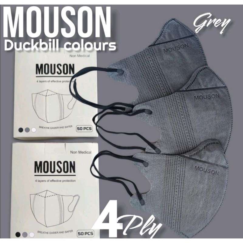 Jual MASKER DUCKBILL MOUSON Dan ALKINDO Tebal 4ply Aneka Warna. 1box ...