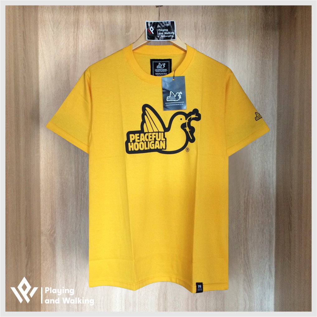 Jual Tshirt Peaceful Hooligan Outline - Yellow | Shopee Indonesia