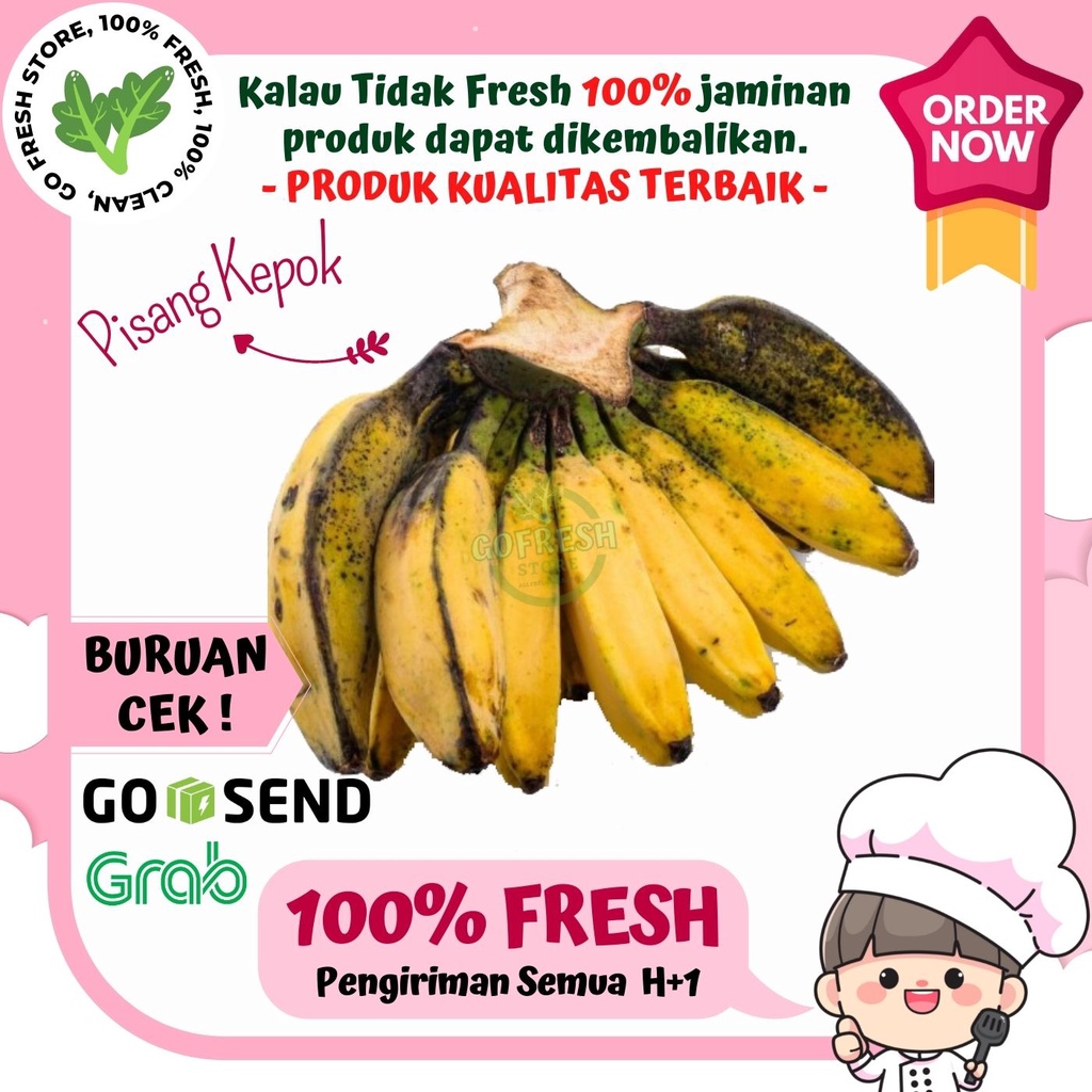Buah Pisang Kepok dalam kemasan segar