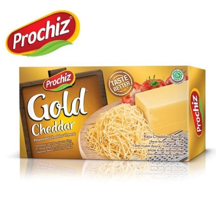 Jual PROCHIZ Cheddar Royale Cheese Gold 160g - Keju Bandung | Shopee ...