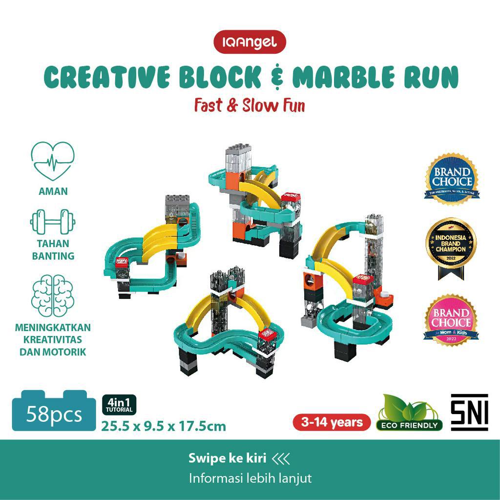 Jual IQAngel Creative Block & Marble Run Toys Fast & Slow Fun/ Mainan ...