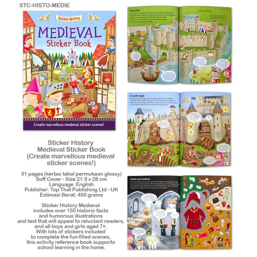 Jual BUKU STIKER : Sticker History Medieval Sticker Book (Create ...